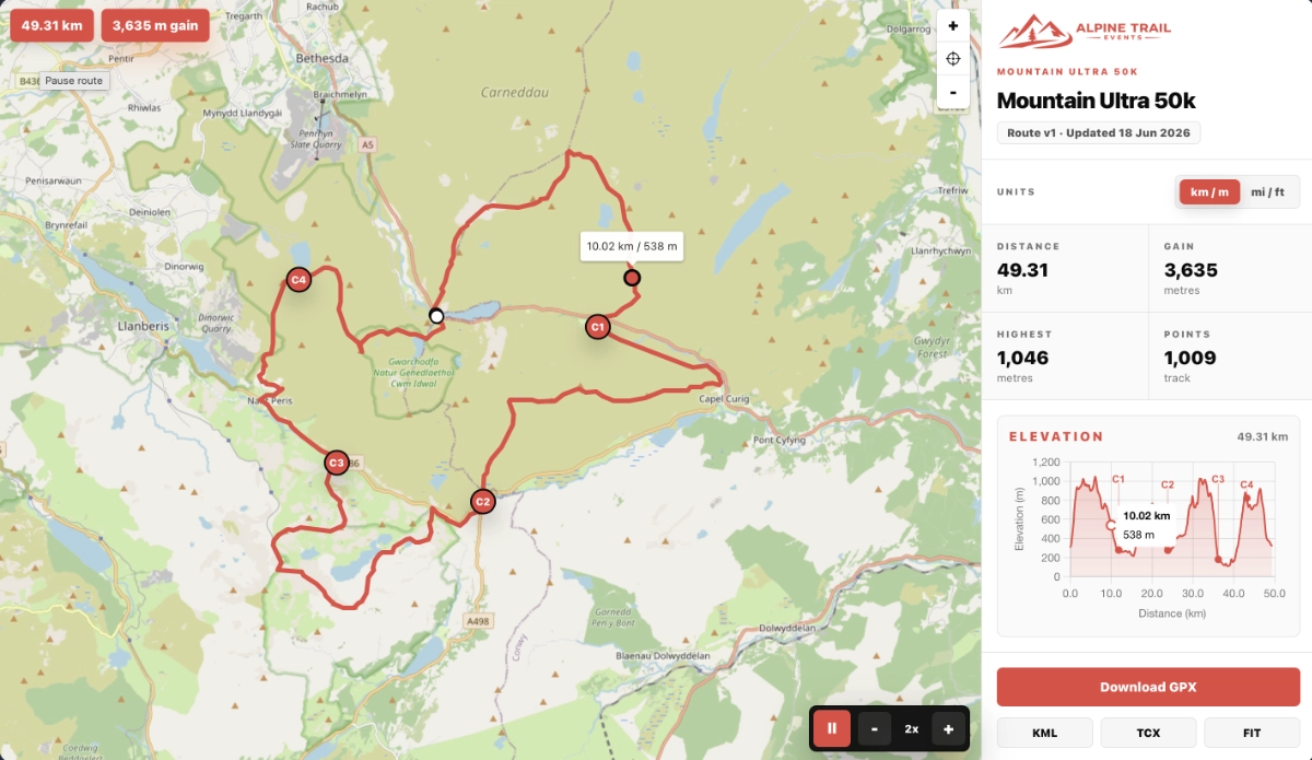 Route playback screenshot